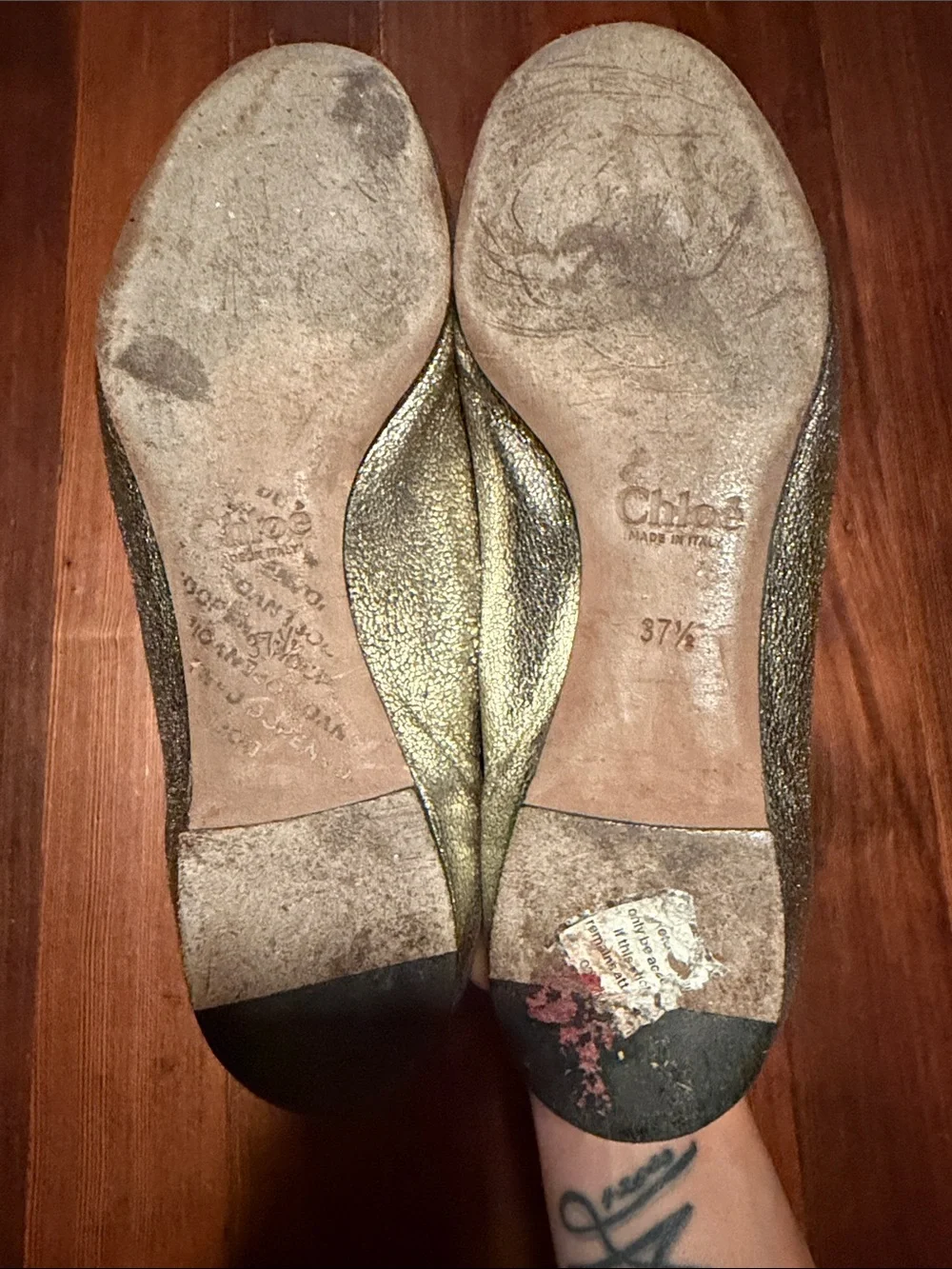 Chloe Metallic Scalloped Ballet Flats - gold